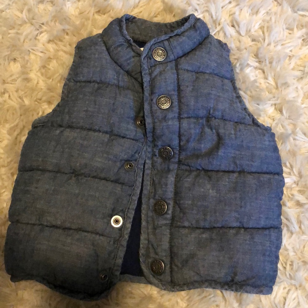 Old Navy chambray puffer vest